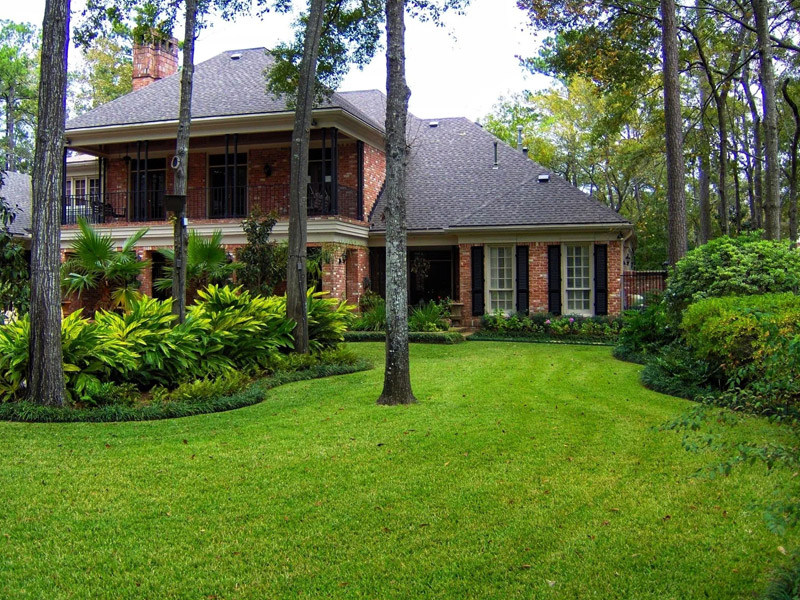 beautifully landscaped residential yard