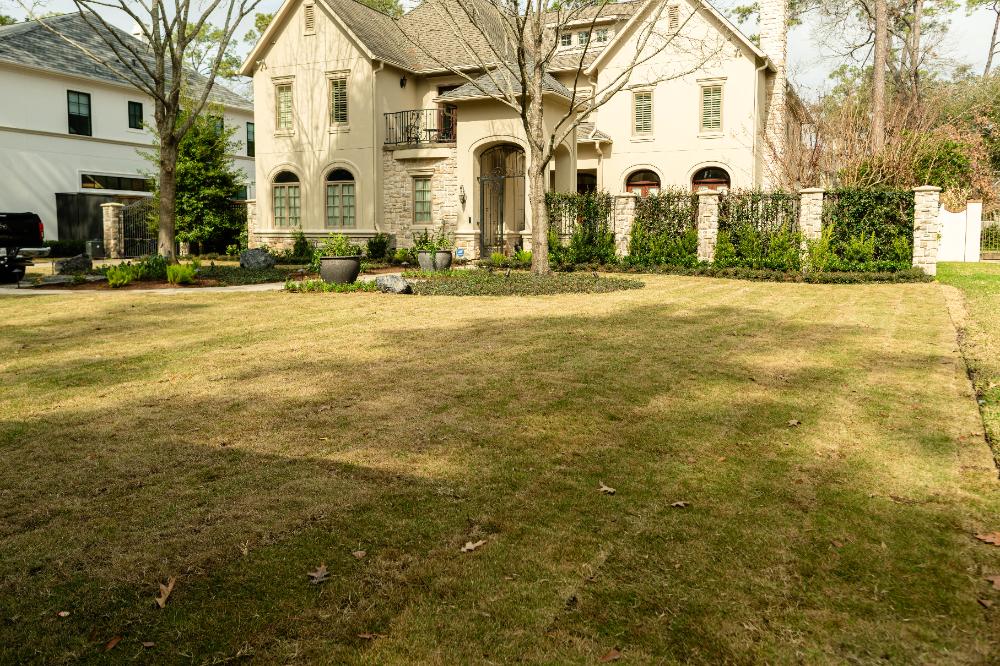 Recently sodded residential home in houston