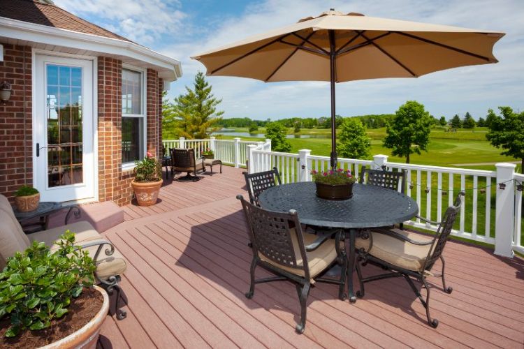 Backyard composite deck built for outdoor relaxation and gatherings in Houston, TX